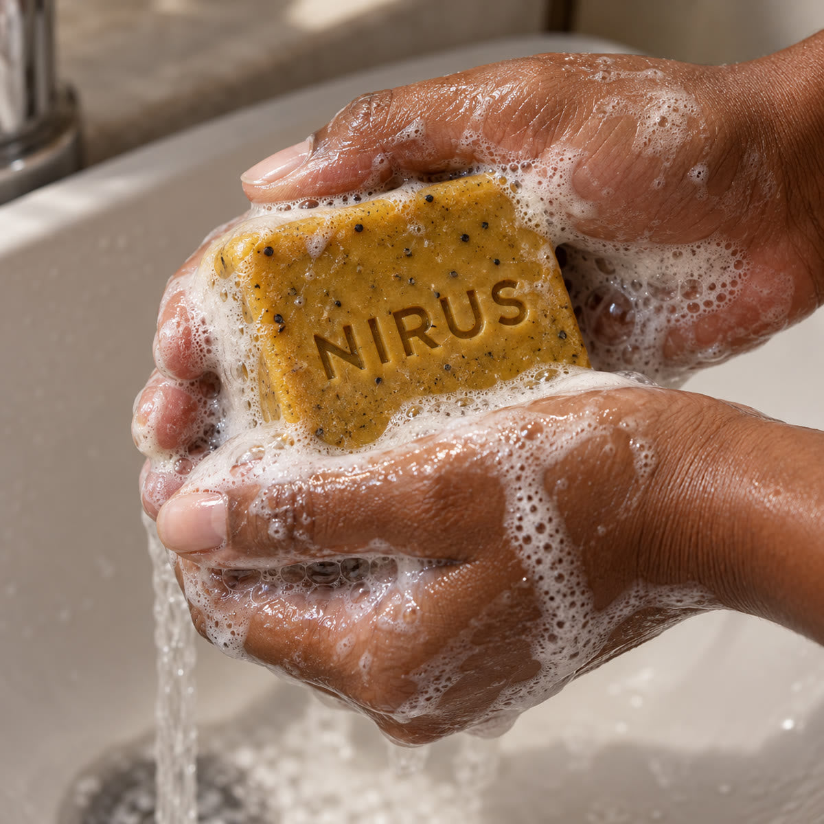Rich lather in hands